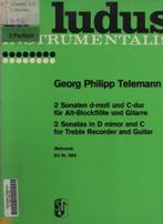 Telemann 2 sonaten voor Alt Blokfluit en Gitaar, Gebruikt, Klassiek, Ophalen of Verzenden, Artiest of Componist