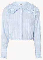 SANDRO GESTREEPTE BLOUSE RUCHES, MAAT 36 (NEW €195)💖💖💖, Overige kleuren, Sandro, Ophalen of Verzenden, Zo goed als nieuw