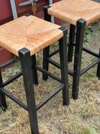 2X rieten barkrukken, 2 krukken, Ophalen, Hout