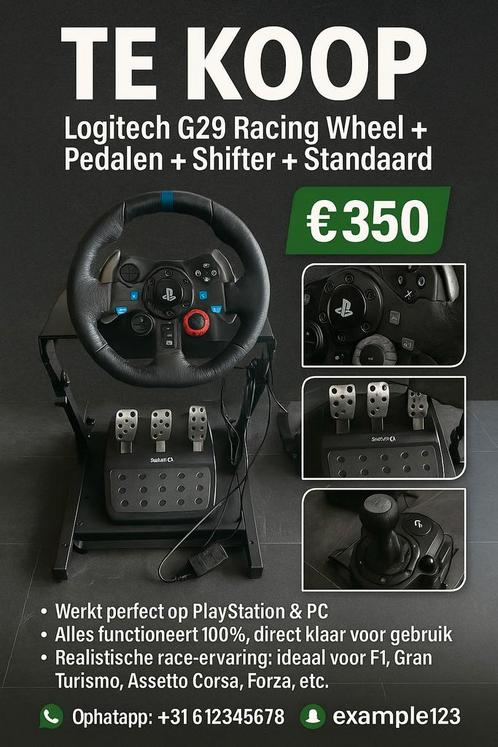 G29 racestuur Logitech (met force feedback)
✔️ 3-pedaal, Computers en Software, Overige Computers en Software, Zo goed als nieuw