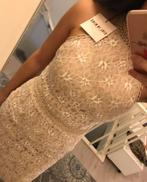Girl In Mind Beige Kant Midi Jurk 36, Beige, Nieuw, Ophalen of Verzenden, Knielengte