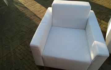 2 Mooie Relax Stoelen Echt Wit Lederen  beschikbaar voor biedingen
