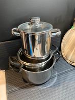Pannen incl. Aspergepan, Huis en Inrichting, Keuken | Potten en Pannen, Ophalen, Gebruikt, Keramische plaat, Pannenset