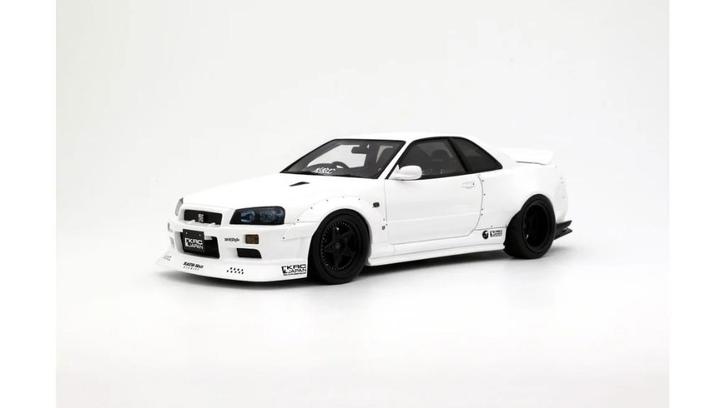 Nissan Skyline GT-R R34 KRC Body Kit Pearl White QX1 2019, Hobby en Vrije tijd, Modelauto's | 1:18, Nieuw, Auto, OttOMobile, Ophalen of Verzenden