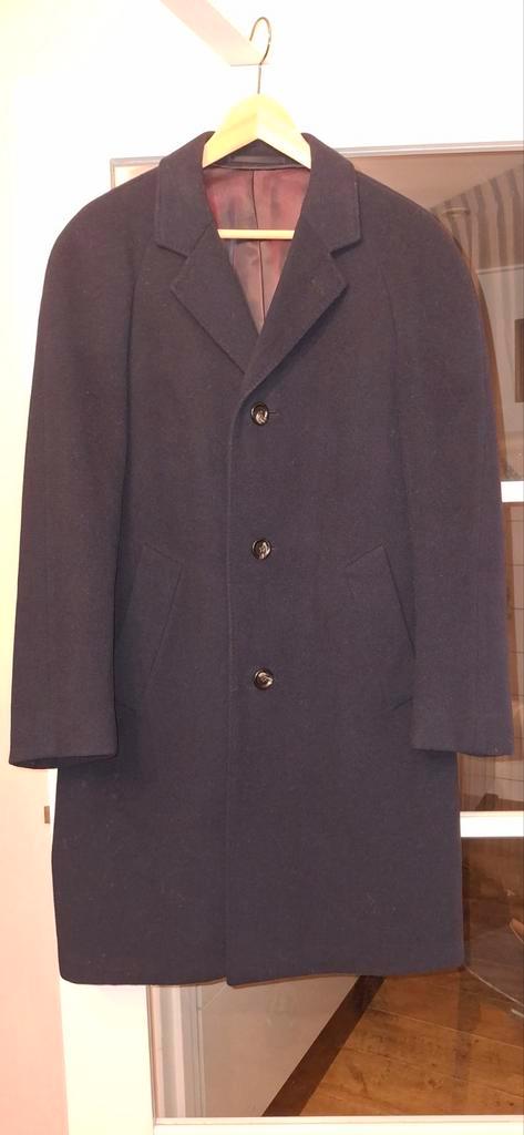 Z.g.a.n. klassieke blauwe herenjas - Kasjmier & Wol, Kleding | Heren, Jassen | Zomer, Zo goed als nieuw, Maat 52/54 (L), Blauw