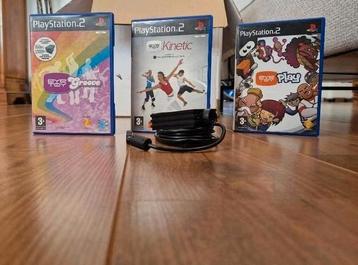 Playstation 2 Games: Eye Toy Groove+Kinetic+Play+Camera beschikbaar voor biedingen