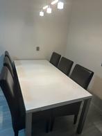 Eettafel stolen gratis, Huis en Inrichting, Tafels | Eettafels, Ophalen, Zo goed als nieuw, Rechthoekig, 50 tot 100 cm