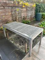Teak tuintafel grey wash - 90x180, Tuin en Terras, Tuintafels, Ophalen, Gebruikt, Rechthoekig, Teakhout