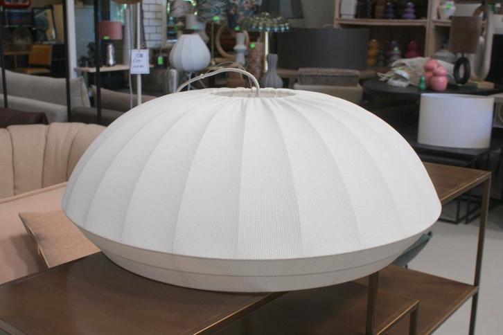 Sfeervolle ronde hanglamp stof wit (Northern Stijl) Ø70 cm., Huis en Inrichting, Lampen | Hanglampen, Zo goed als nieuw, Minder dan 50 cm