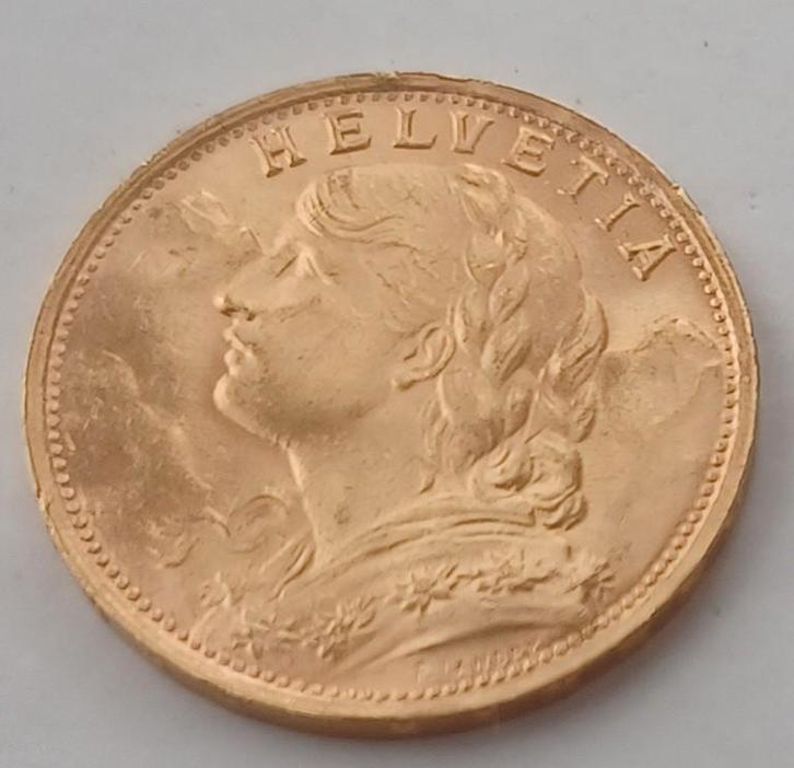 gouden 20 Zwitserse Frank Vreneli, Postzegels en Munten, Munten | Europa | Niet-Euromunten, Overige landen, Goud, Ophalen of Verzenden