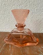 Art Deco roze glazen parfumfles jaren 50/60, Antiek en Kunst, Antiek | Glas en Kristal, Ophalen of Verzenden