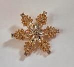 Kerstbroche sneeuwvlok goud ster, Sieraden, Tassen en Uiterlijk, Broches, Ophalen of Verzenden, Zo goed als nieuw, Goud