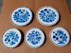 Porceleyne fles wandbordjes 5 stuks delftsblauw delft, Antiek en Kunst, Ophalen of Verzenden