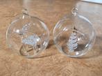 2 Glazen Ornamenten + Deco Kerststukje, Diversen, Kerst, Ophalen of Verzenden, Zo goed als nieuw