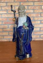 Chinees, man blauw,  aardewerk staf vrucht (52 cm hoog), Antiek en Kunst, Antiek | Keramiek en Aardewerk, Ophalen of Verzenden
