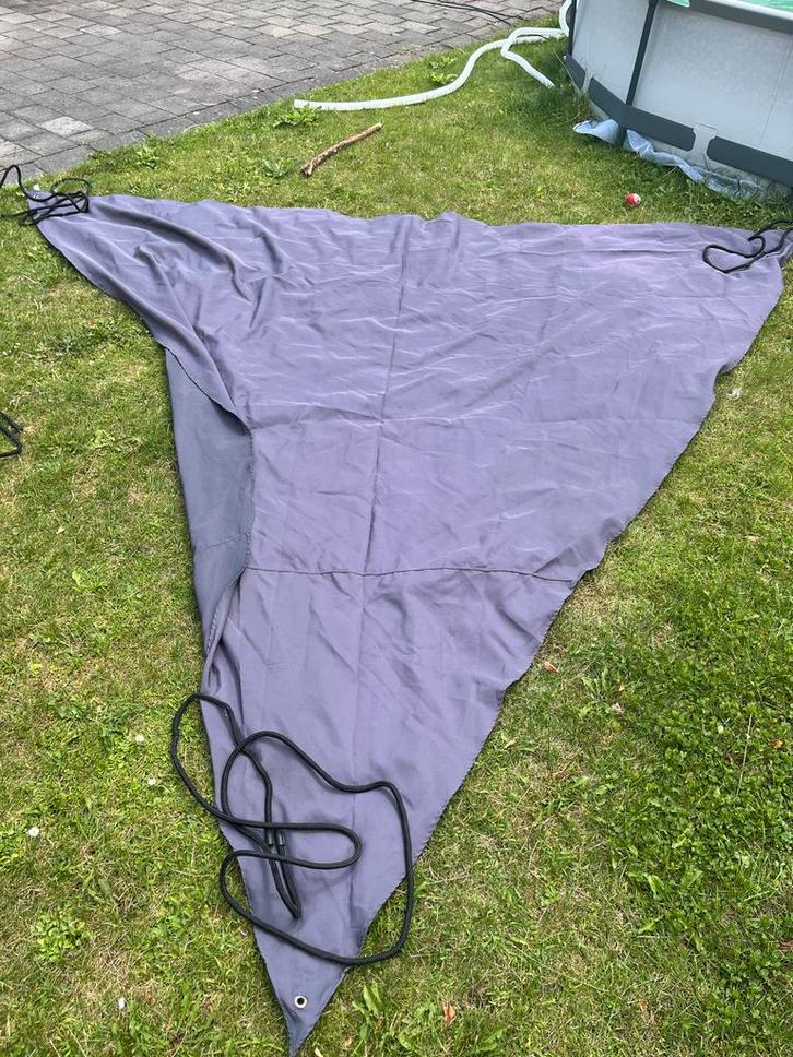 Driehoek Schaduwdoek met Touwen, Tuin en Terras, Schaduwdoeken, Zo goed als nieuw, Ophalen of Verzenden