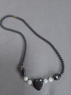 oude ketting hematiet, Sieraden, Tassen en Uiterlijk, Kettingen, Verzenden, Gebruikt, Grijs, Steen of Mineraal