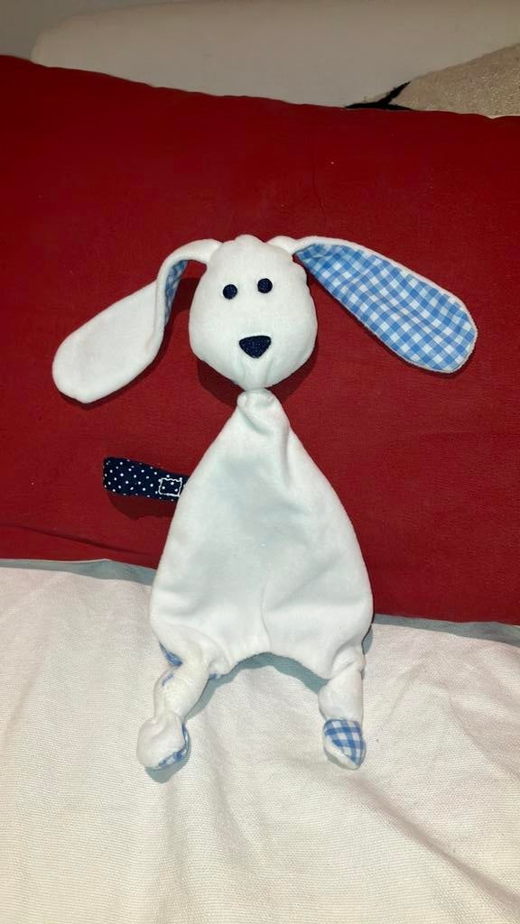 Prenatal konijn blauw knuffeldoekje, Ophalen of Verzenden, Zo goed als nieuw, Konijn