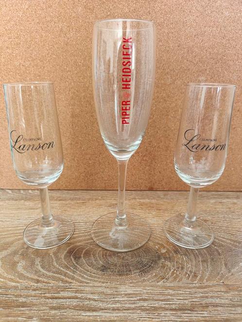 Champagne Glazen Set - Lanson & Pieper Heidsieck, Antiek en Kunst, Antiek | Glas en Kristal, Ophalen of Verzenden