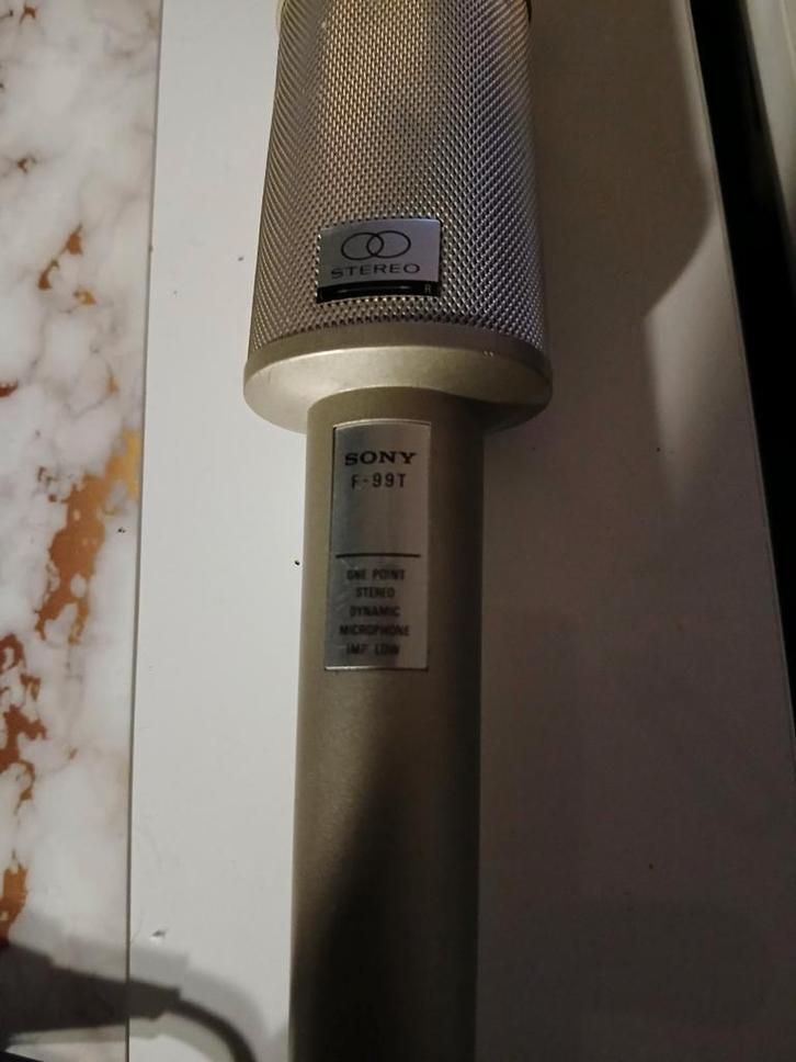 Vintage Sony F-99T One Point Stereo Microfoon, Muziek en Instrumenten, Microfoons, Gebruikt, Studiomicrofoon, Ophalen of Verzenden