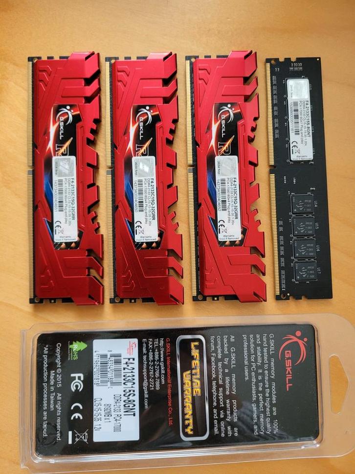 G.Skill 32GB DDR4 RAM - 4x8GB, Computers en Software, RAM geheugen, Gebruikt, Desktop, 32 GB, DDR4, Ophalen of Verzenden