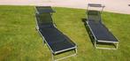 Ligbed 2x aluminium, Tuin en Terras, Ophalen, Zo goed als nieuw, Aluminium
