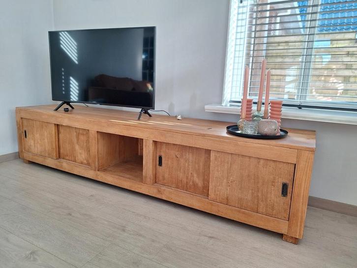 Teak Houten TV Meubel, Huis en Inrichting, Kasten | Televisiemeubels, Zo goed als nieuw, Minder dan 100 cm, 200 cm of meer, 50 tot 75 cm