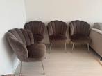 4 Richmond Stoelen Taupe met Zilveren Poten, Huis en Inrichting, Ophalen, Overige materialen, Gebruikt, Overige kleuren