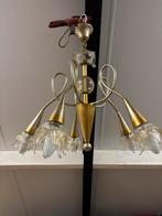 Te koop mooie hanglamp bladgoud en kristal, Antiek en Kunst, Ophalen of Verzenden