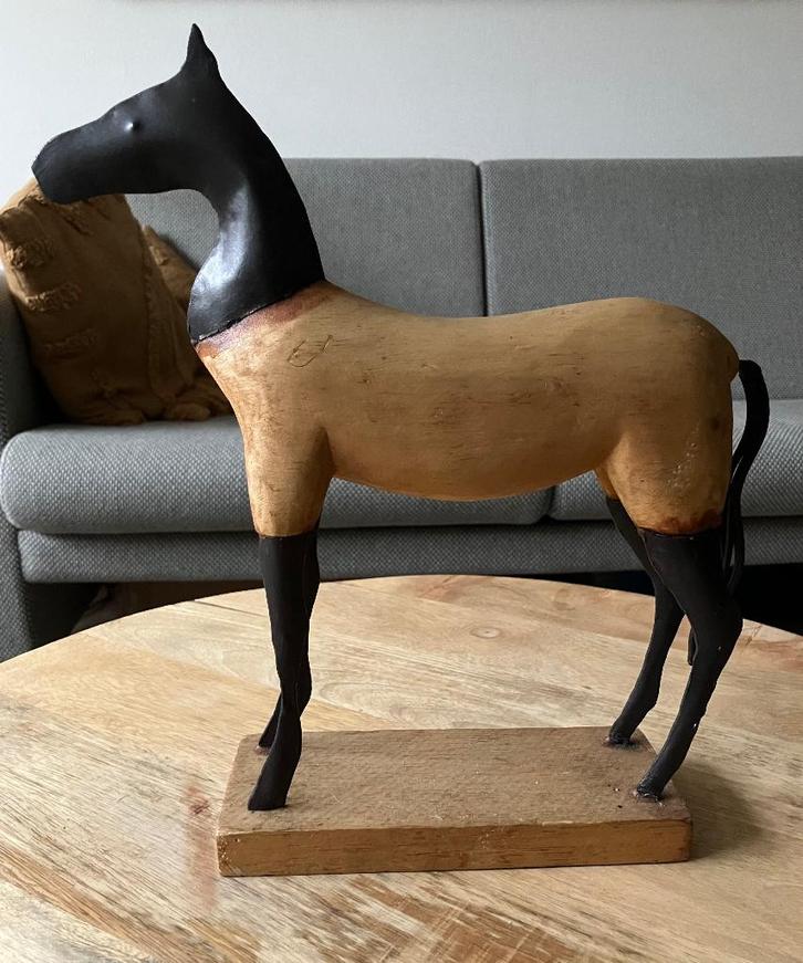 Paardenbeeld; Van Hout; Metaal; Op Voetstuk, Antiek en Kunst, Kunst | Beelden en Houtsnijwerken, Ophalen of Verzenden