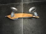 RVS lamp, Huis en Inrichting, Ophalen of Verzenden, Zo goed als nieuw, Hout