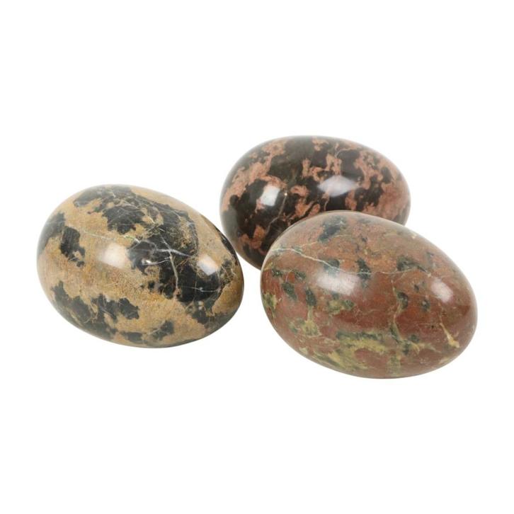 Set van 3 Grote Eieren Massief Marmer Natuursteen Decoratief, Antiek en Kunst, Curiosa en Brocante, Ophalen of Verzenden