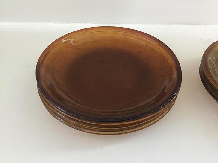 Arcoroc sierra amber borden gele glazen borden * 10 stuks, Huis en Inrichting, Keuken | Servies, Bord(en), Overige stijlen, Glas