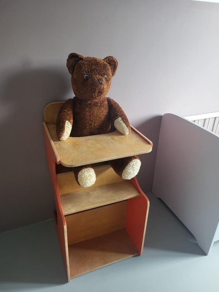 Tip! Jaren 70 retro 3 in 1 houten kinderstoel bureau trein, Verzamelen, Retro, Huis en Inrichting, Ophalen