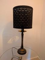 Vintage messing schemerlamp met moderne zwarte ikea Nymo kap, Huis en Inrichting, Lampen | Tafellampen, Ophalen, Gebruikt, Hollywood Regency