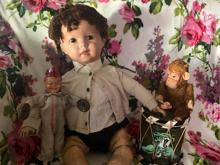 Antieke SFBJ 247 pop van compositie twirp  65 cm groot, Antiek en Kunst, Antiek | Speelgoed, Ophalen of Verzenden