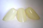 vintage 3x lampenkap schuin streep jaren 50 crème glas, Gebruikt, Vintage, Ophalen of Verzenden, Overige vormen