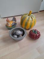 Decoratieve pompoenen, kippen en eieren, Ophalen