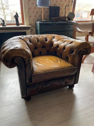 Chesterfield fauteuil cognac beschikbaar voor biedingen