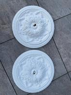 Rozet 2 stuks wit met structuur zandkorrels plafondrozetten, Ophalen of Verzenden