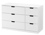 Ikea nordli ladekast laag met 6 lades wit 120x76 cm, Huis en Inrichting, Ophalen, 100 tot 150 cm, Zo goed als nieuw, 3 of 4 laden