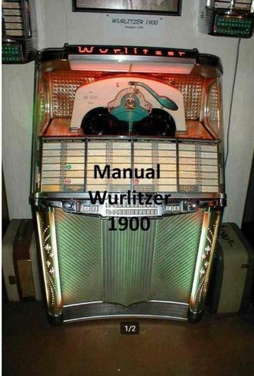 Boekwerk Manual Handleiding wurlitzer 1900 beschikbaar voor biedingen