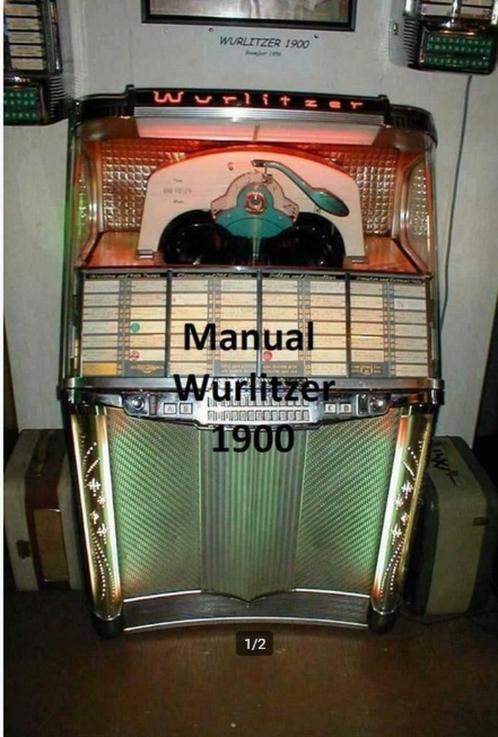Boekwerk Manual Handleiding wurlitzer 1900, Verzamelen, Automaten | Jukeboxen, Wurlitzer, 1950 tot 1960, Ophalen of Verzenden