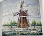Tegeltableau Hollandse Molen aan het water Dutch windmill, Antiek en Kunst, Ophalen of Verzenden
