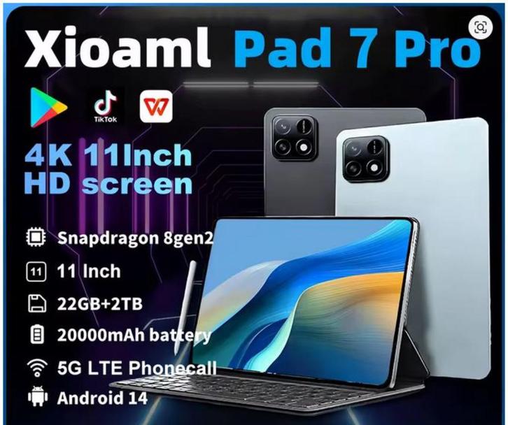 Xioami Pad 7 Pro 11 "4K Hd 120Hz. Gps 20000Mah. 22Gb + 2TB., Computers en Software, Android Tablets, Nieuw, Ophalen of Verzenden