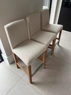 3 IKEA Bergmund barkrukken met beige hoezen, Ophalen, Met voetsteun, 60 tot 90 cm, Zo goed als nieuw