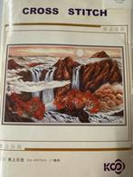 Compleet borduurpakket - Landschap met watervallen, Hobby en Vrije tijd, Borduren en Borduurmachines, Ophalen of Verzenden, Nieuw
