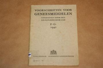 Voorschriften v Geneesmiddelen - Gezondheidsraad 1940 !! beschikbaar voor biedingen