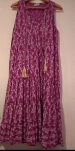 Boho jurk fuchsia bloemen  maat L, Paars, Maat 42/44 (L), Ophalen of Verzenden, Zo goed als nieuw