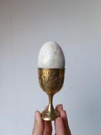 Messing Eierdop met Marmer Ei, Antiek en Kunst, Ophalen of Verzenden